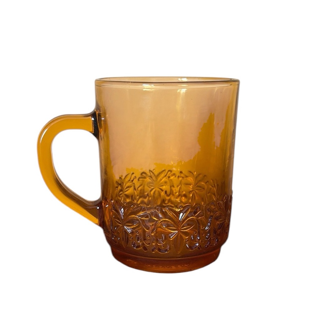 Vintage KIG Amber Glass Mug